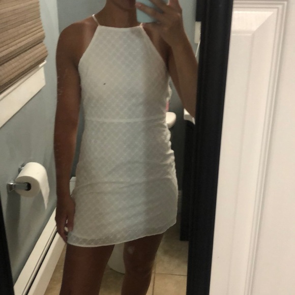 White haltered patterned dress - Picture 2 of 4